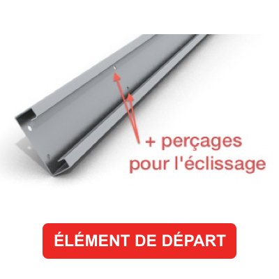 Profil C de 160 spécial éclisse pour travée de 5 mètres - Élément de départ