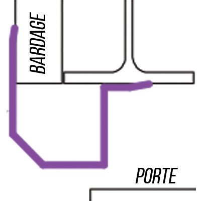 Accessoire d'obturation pour porte en long pan et coin de bardage (fixation bardage) en élément de 2,10 mètres