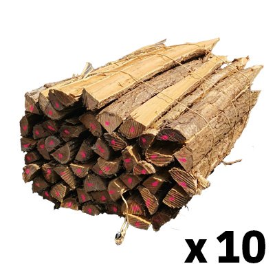 Piquets acacia écorcés, épointés, 2m, fendus Ø12/17 par 500
