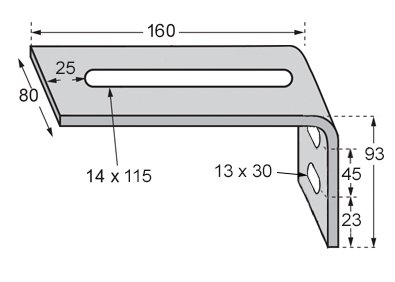 Taquet pour fixation de profil C de 140 (2 par panne)