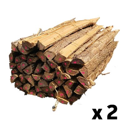 Piquets acacia écorcés, épointés, 2m, fendus Ø12/17 par 100