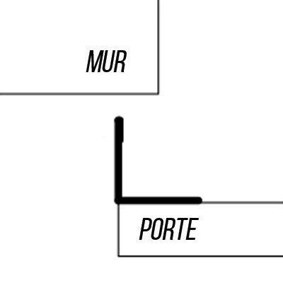 Accessoire d'obturation entre porte et mur (fixation porte) en élément de 2,10 mètres