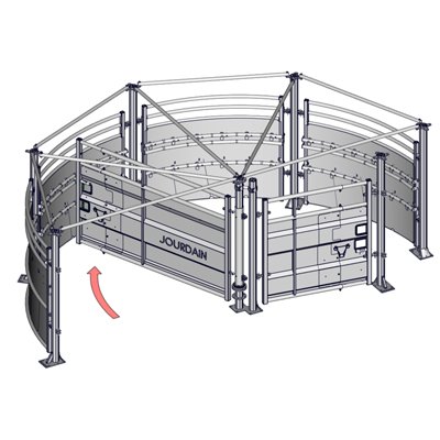 Demi-corral de contention complet horaire sur platine V2